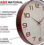Woodgrain Wall Clock, Silent Non-Ticking Wall Clocks Battery Operated 8 Inch - Image 7