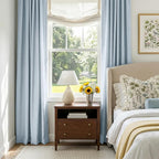 100% Blackout Shield Chambray Blue Linen Blackout Curtains - Image 6