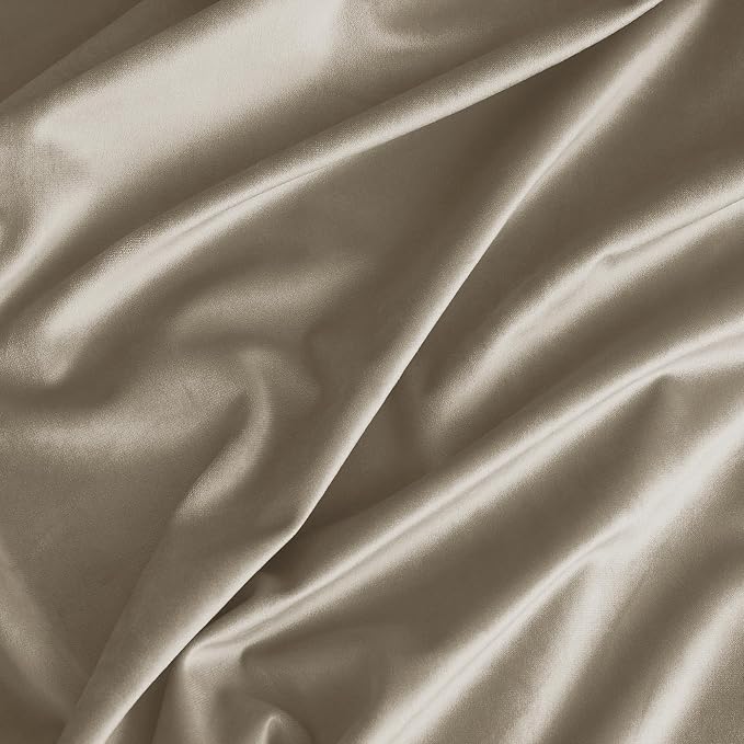 NICETOWN Camel Velvet Curtains 84 Inch Long 62 Wide, Rod Pocket Room Darkening - Image 4
