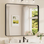 TETOTE Black Framed Mirrors for Bathroom, 42 x 36 Inch Modern Decorative Wall by TETOTE