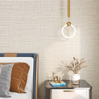 FunStick 24"x394" Grasscloth Peel and Stick Wallpaper Textured Removable Beige - Image 2