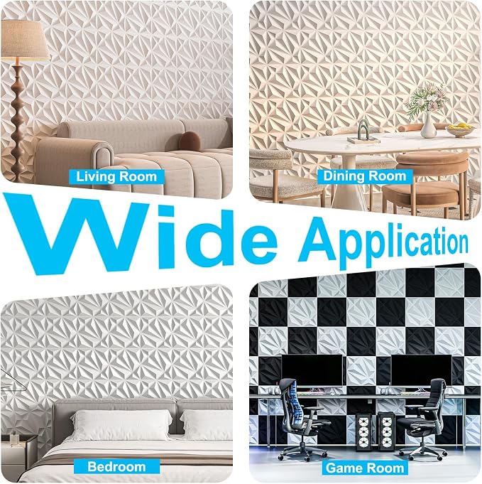 Art3d 33-Pack 3D Wall Panel for Interior Wall Décor, Diamond Textured PVC - Image 8