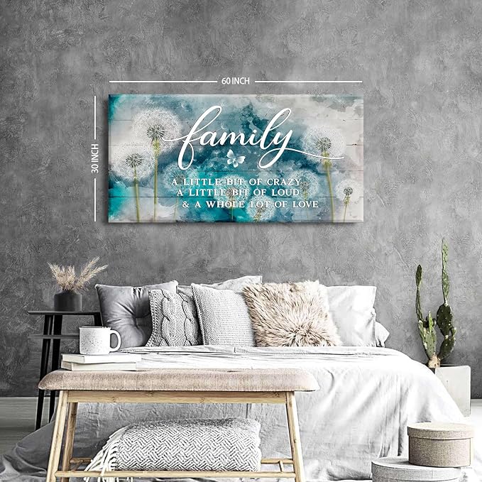 AIYISU Inspirational Family Wall Art Farmhouse Home Decor Dandelion Botanical - Image 3