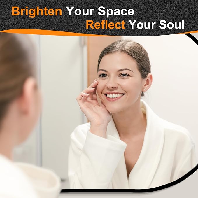 Bathroom Mirror for Wall, Metal Framed Vanity Mirror - Image 5
