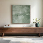 Framed Sage Green Abstract Wall Art, Modern Canvas Prints Artwork by Cuspin