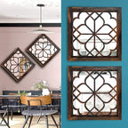 Wocred Set of 4 Mirrors Square Wall Mirror, Gorgeous Rustic Farmhouse Accent - Image 6