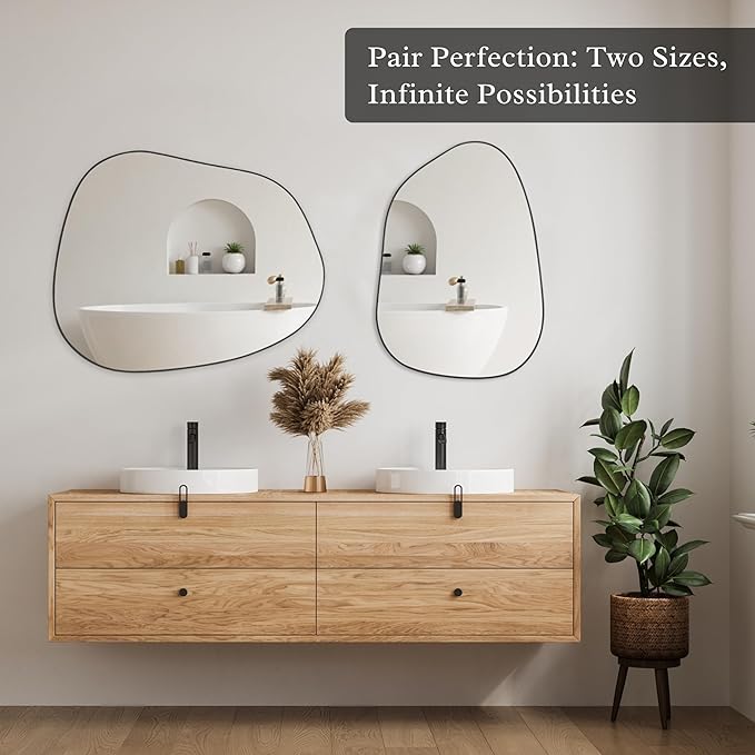 PERFNIQUE Irregular Wall Mirror Asymmetrical Mirror, Decorative Modern Wall - Image 5