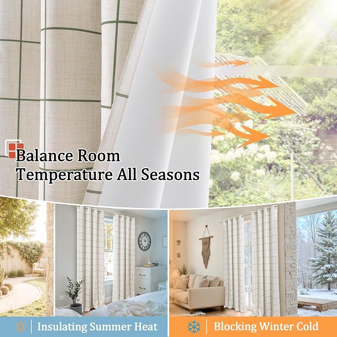 Lajode Plaid Curtains Pattern Printed 90 Inches Long - Image 7