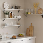 DINZI LVJ Long Wall Shelves, 39.4Inch Wall Mounted Shelves Set of 2, - Image 4