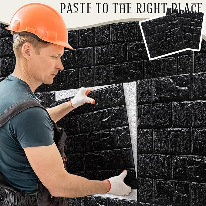 Colarr 60 Pcs 58 Sq ft 3D Wall Panels Peel and Stick Faux Foam 3D Brick - Image 6