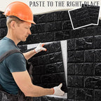 Colarr 60 Pcs 58 Sq ft 3D Wall Panels Peel and Stick Faux Foam 3D Brick - Image 6