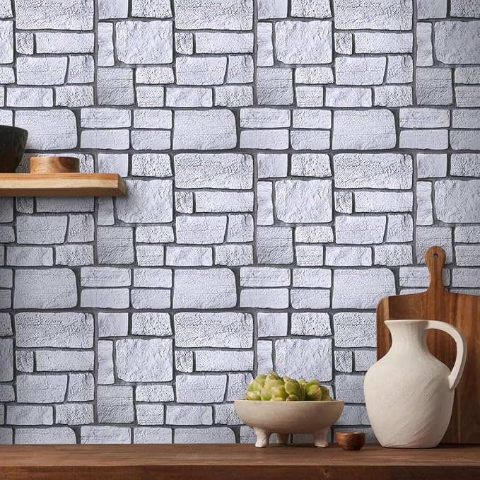 COMSTICKC 3D Faux Stone Wall Panel, Peel and Stick Tiles, Self-Adhesive PVC - Image 2