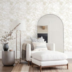 Ismoon Large Floral Peel and Stick Wallpaper Boho Beige/Coffee Contact Paper - Image 3