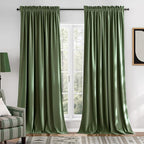NICETOWN Sage Green Blackout Curtains 72 inches Long 2 Panels, Farmhouse and by NICETOWN