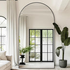 Antok 91" x46” Arched Full Length Floor Mirror, Free Standing/Wall Mount/Leaning - Image 2