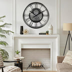 CLXEAST 21 Inch Modern Moving Gears Wall Clock - Image 6