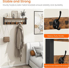 Homode Coat Rack with Wall Mount, 24 Inch Long Entryway Wall Shelf with Hooks - Image 4