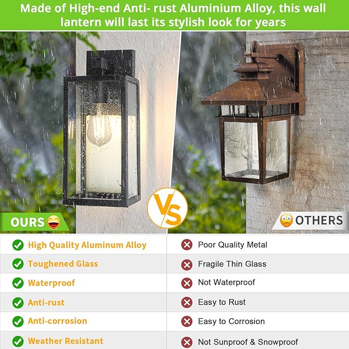 MAXvolador Outdoor Wall Sconce, Extra Large Exterior Waterproof Wall Lantern - Image 4