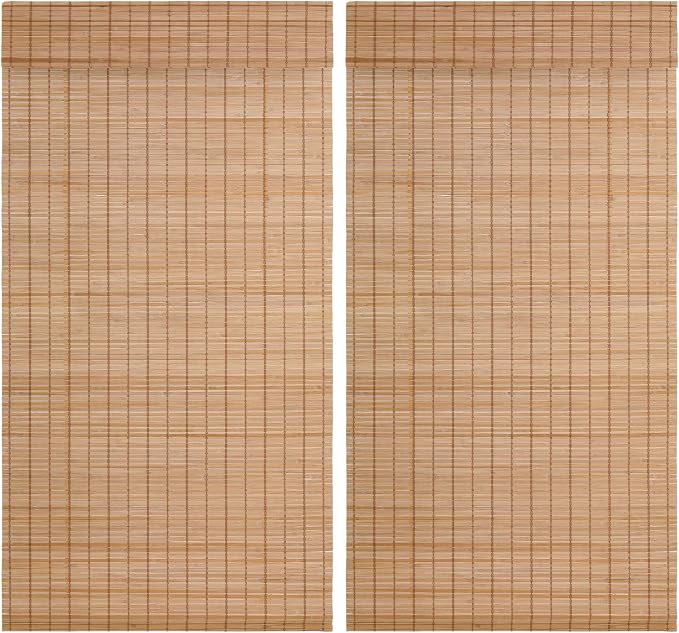 2 Pcs Cordless Bamboo Roman Shades by DoubleFill