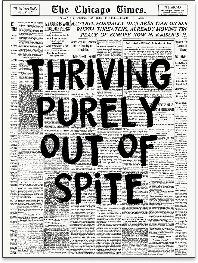noxozoqm Black And White Newspaper Poster Fashion Fun Motivational Quote Wall by Unknown