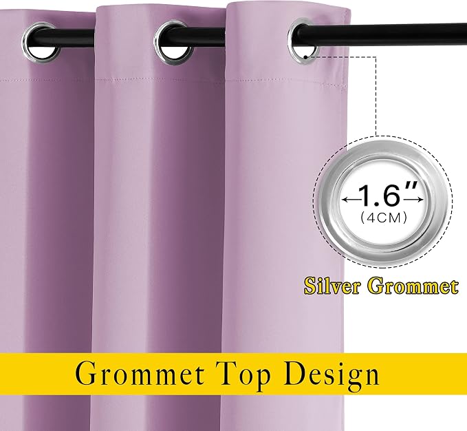 NICETOWN Room Darkening Patio Sliding Door Curtains 84 inch Length, Grommet - Image 5