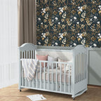 Laatse Navy Floral Wallpaper Peel and Stick Boho Wallpaper Vintage Blue/Gold - Image 7