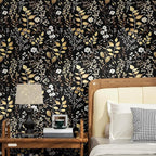 Laatse Boho Wallpaper Peel and Stick Dark Floral Wallpaper 17.5in x118in - Image 5