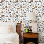 Froluya Mushroom Wallpaper Peel and Stick Vintage Floral Contact Paper 16.9" x - Image 8