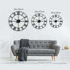 Large Modern Metal Wall Clocks Rustic Round Nearly Silent Little Ticking - Image 3