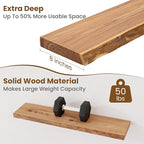 Floating Shelves for Wall Decor, Rustic Solid Elm Wood Live Edge Floating - Image 5