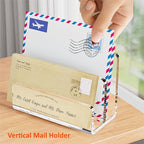 FUCDTEFC Desk Mail Organizer, 2 Section Clear Acrylic File Holder Letter - Image 6