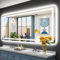 72x32 LED Bathroom Mirror with Lights, Backlit and Front Lit Anti-Fog Lighted by Awandee