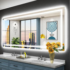 72x32 LED Bathroom Mirror with Lights, Backlit and Front Lit Anti-Fog Lighted by Awandee