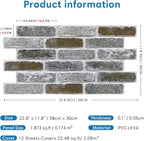 COMSTICKC 3D Faux Brick Wall Panel Peel and Stick, DIY UrltraLight PVC Self - Image 5