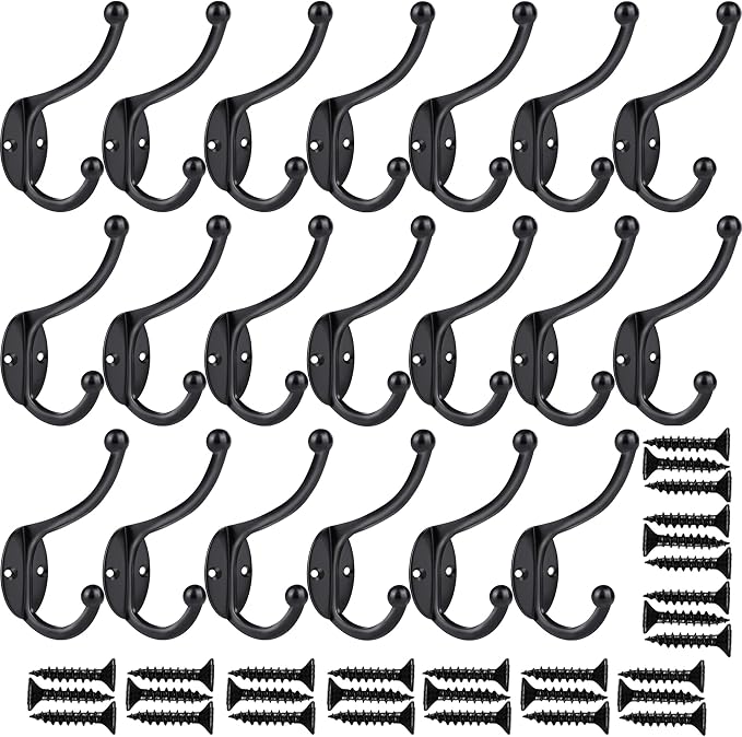 ZEYU 20Pcs Wall Hooks, Coat Hooks Hardware Heavy Duty Hooks - Image 3