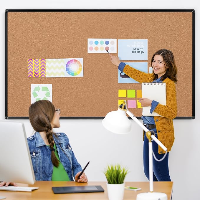 Extra Large Cork Bulletin Board 96" X 48", Wall Mounted Notice Pin Board - Image 2
