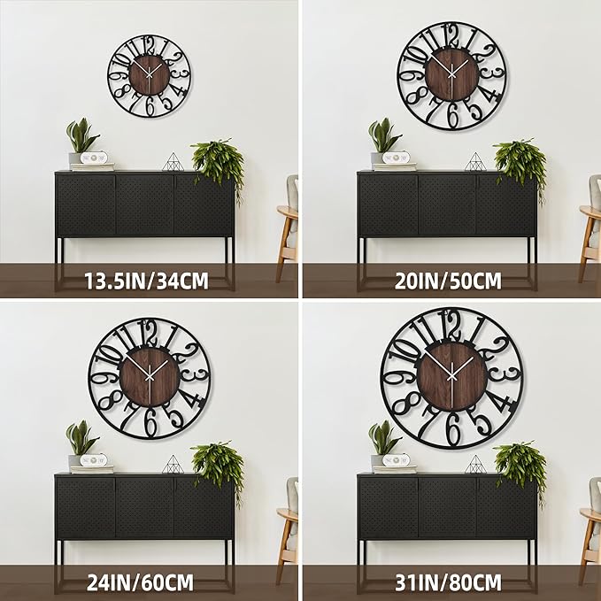 Large Wall Clock for Living Room Decor, 16 Inch Non Ticking Silent, Battery - Image 2