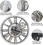 The B-Style Large Wall Clock 24 inch Moving Gear Wall Clock Oversized Vintage - Image 4