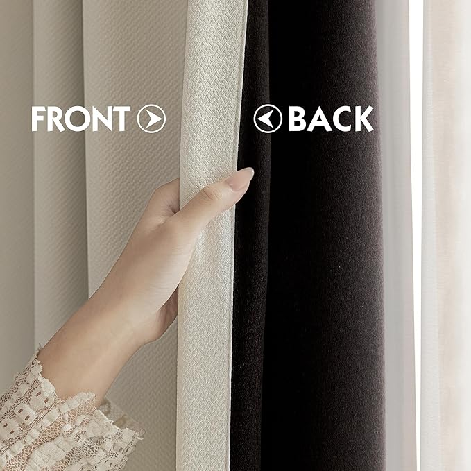 FMFUNCTEX 100% Blackout Beige Curtains - Image 4