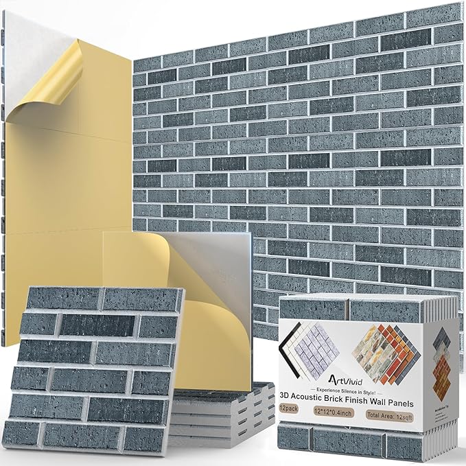 12Pack Acoustic Panels, High Density Decorative Acoustic Foam Sound Absorbing by ArtVivid
