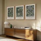 Framed William Morris Canvas Wall Art Set of 3, Boho Farmhouse Botanical Decor - Image 3