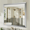 40x36 Inch Brushed Silver Bathroom Mirror by Briivuemodernmirrors