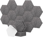 12 Pack Hexagon Acoustic Panels, TONOR 12"x 10"x 0.4" High Density Sound Proof by TONOR