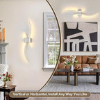 Battery Operated Wall Sconce Set of 2, Dimmable Modern LED Rechargeable Wall - Image 2