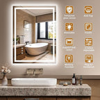 24x32 Inch LED Lighted Bathroom Mirror - Image 2