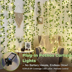 suddus 200 LED Vine with Light Plug in, 6.5ft x 6.5ft Pothos Fairy Curtain - Image 2