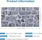 COMSTICKC 3D Gray Stone Wall Panel Peel and Stick, DIY Lightweight PVC Stone - Image 5