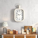 Menterry Small Retro Rectangle Wall Clock, Battery Operated Silent Decor Wall - Image 4