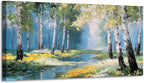 Ardemy Birch Forest Stream Canvas Wall Art, Calming Nature Scenery by Ardemy