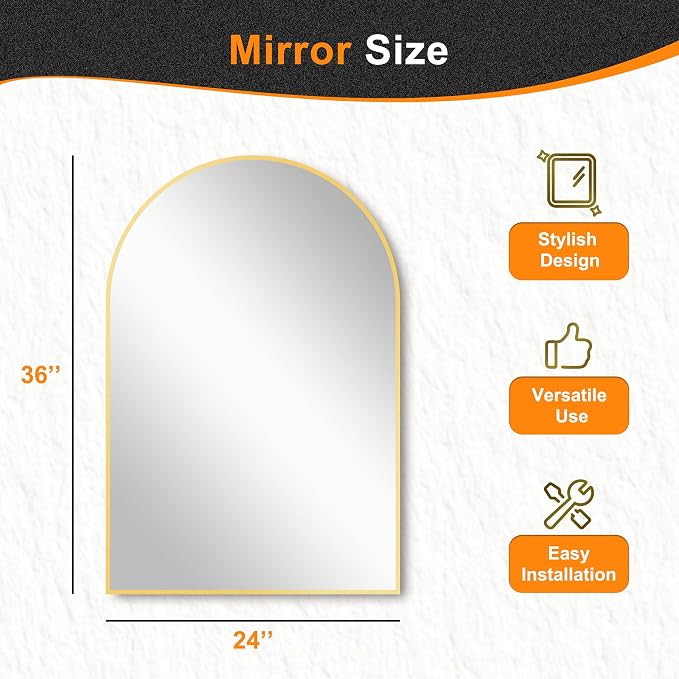 Delma Arched Bathroom Mirror, Living Room and Entryway - Image 5